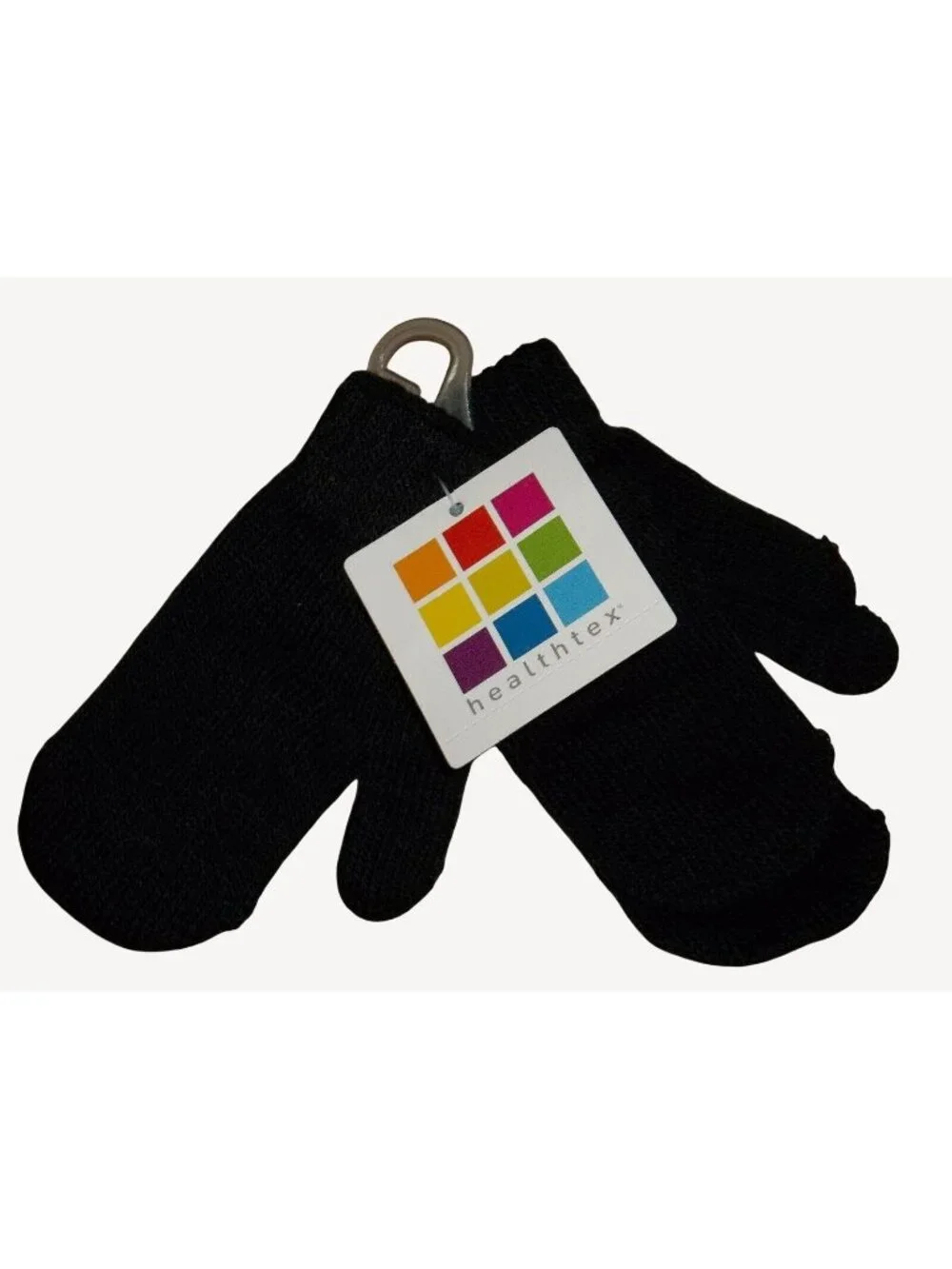 Healthtex Black Childs Infants Toddler Set Winter Gloves Mittens Knit One Size